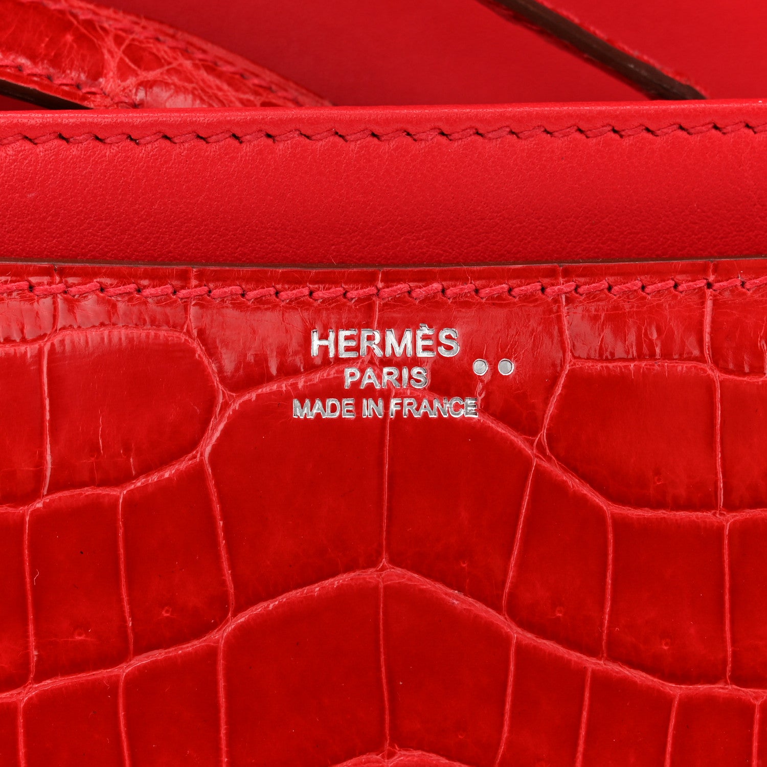 Hermes Shiny Niloticus Crocodile Constance Elan 25 Rouge Casaque 11 of 19