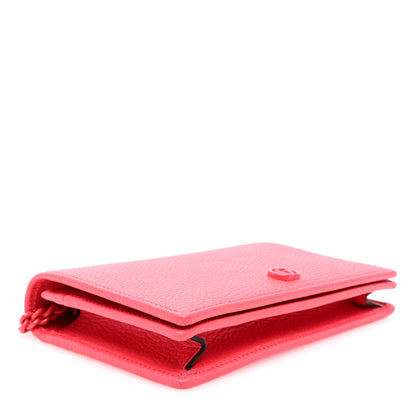 Gucci Dollar Calfskin Enamel Monochrome Mini GG Marmont Chain Wallet Runway Coral 4 of 10