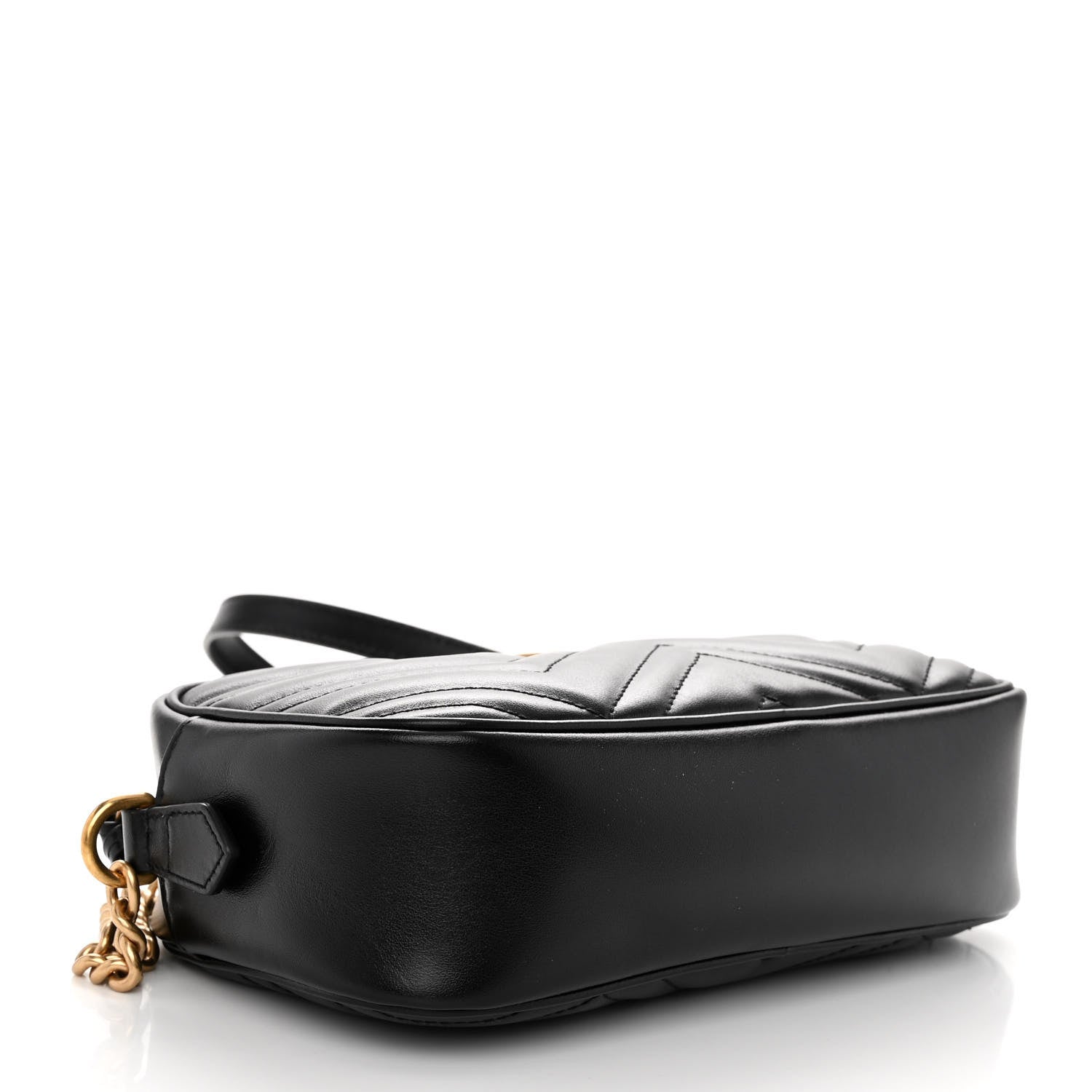 Gucci Calfskin Matelasse Small GG Marmont Chain Shoulder Bag Black 4 of 10