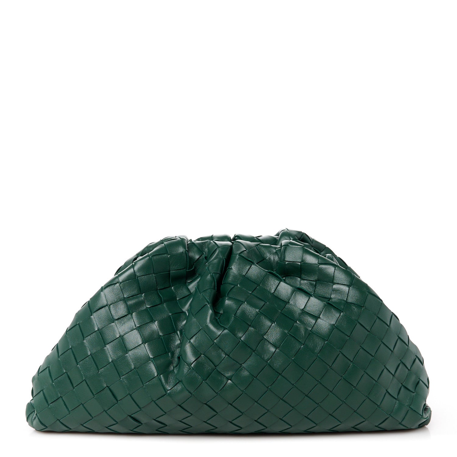 Bottega Veneta Nappa Maxi Intrecciato The Pouch Oversized Clutch Raintree 1 of 11