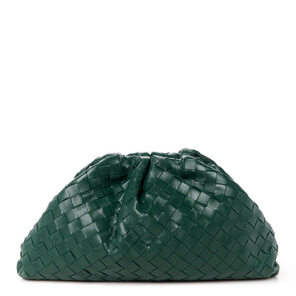 Bottega Veneta Nappa Maxi Intrecciato The Pouch Oversized Clutch Raintree 1 of 11