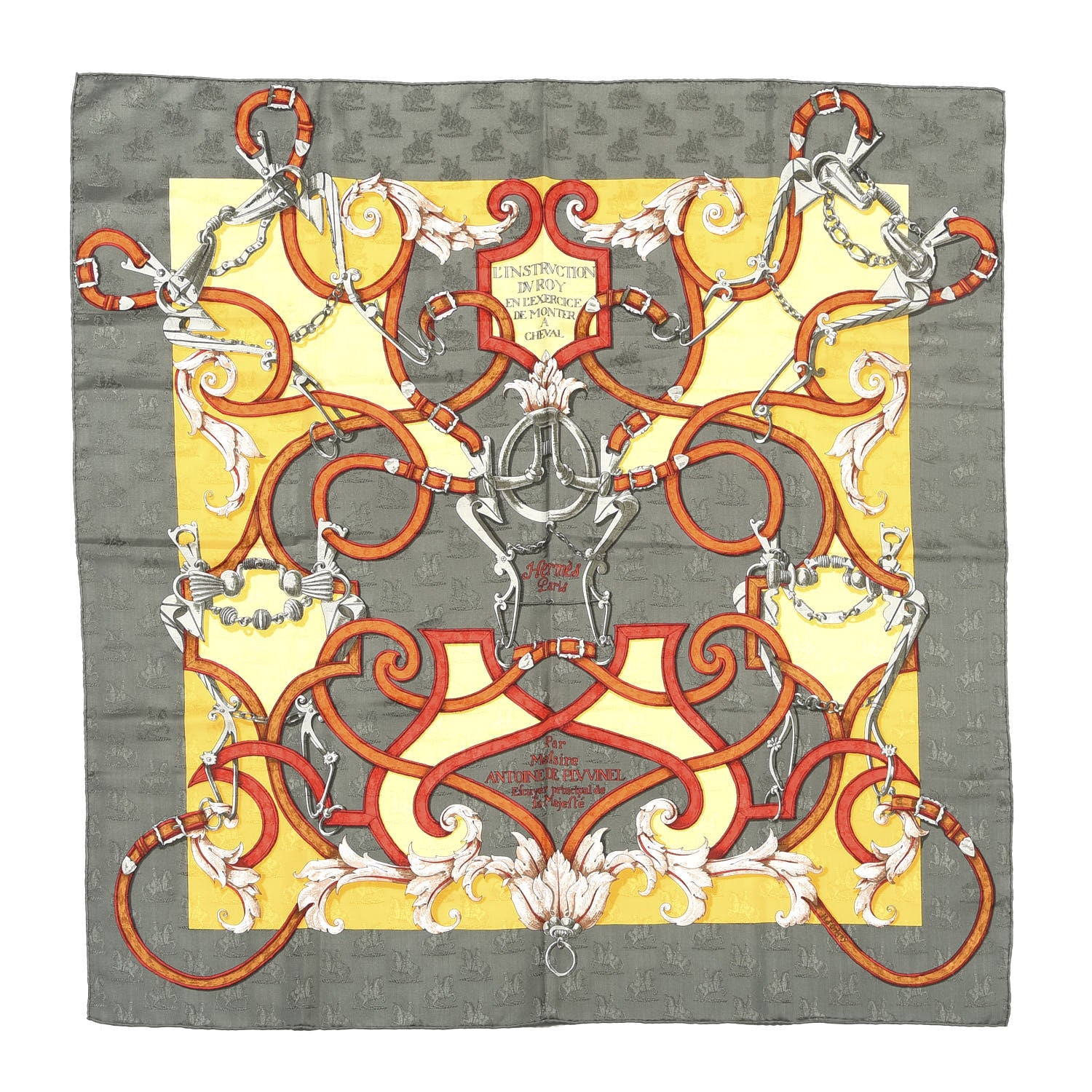 Hermes Silk L'Instruction Du Roy Scarf 90 1 of 3