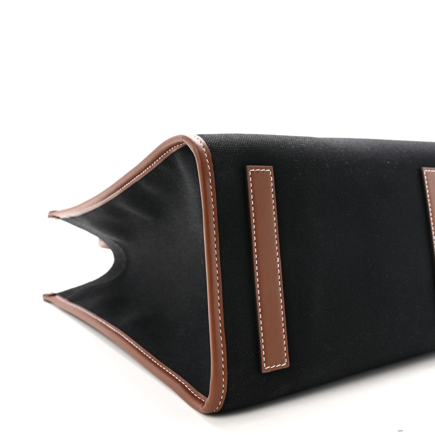 Canvas Smooth Calfskin Medium Two Tone Freya Tote Black Tan