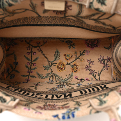 Christian Dior Raffia Embroidered Petites Fleurs Medium Book Tote Natural 5 of 10