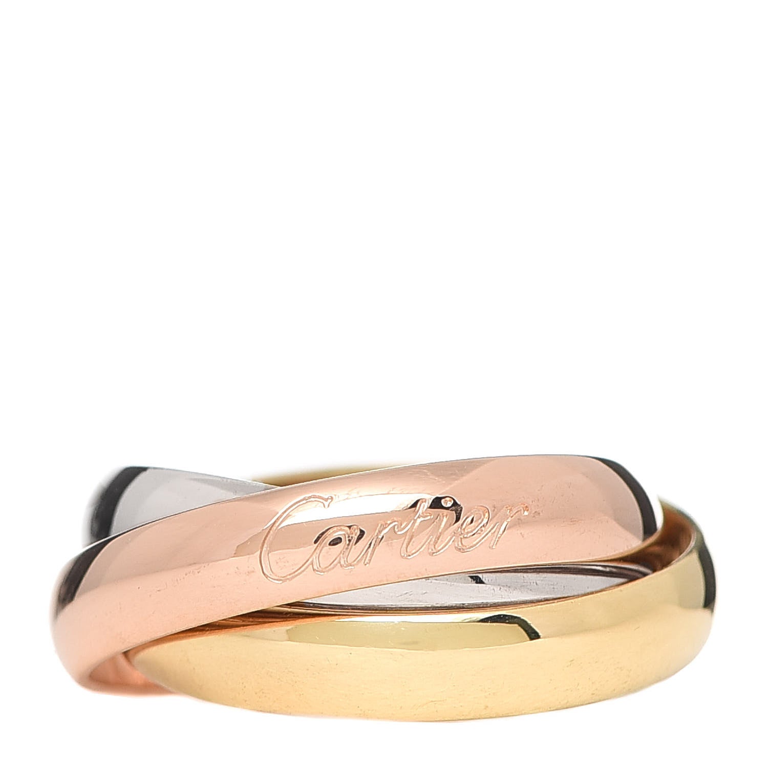 Cartier 18K Pink Yellow White Gold Classic Trinity Ring 47 4 1 of 4