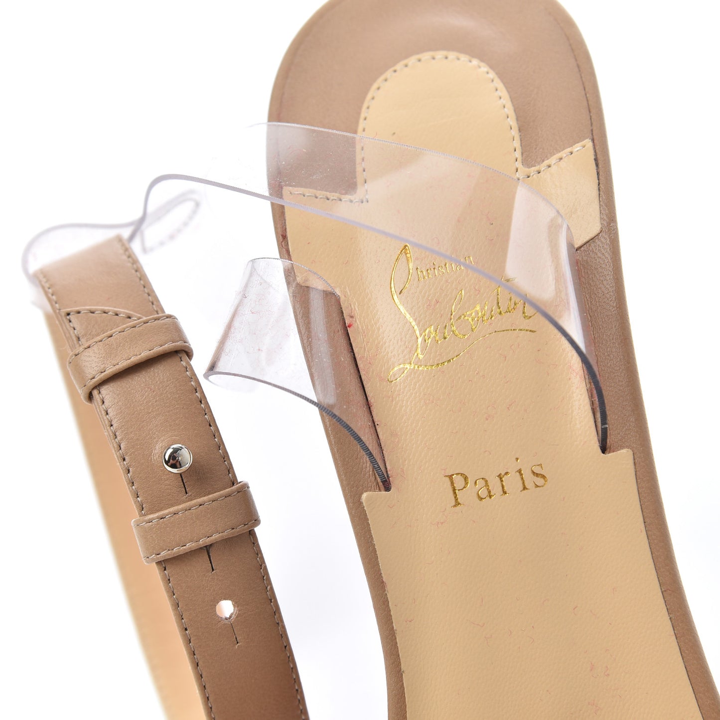 Shiny Nappa PVC Jonatina 100 Sandals 39 Nude