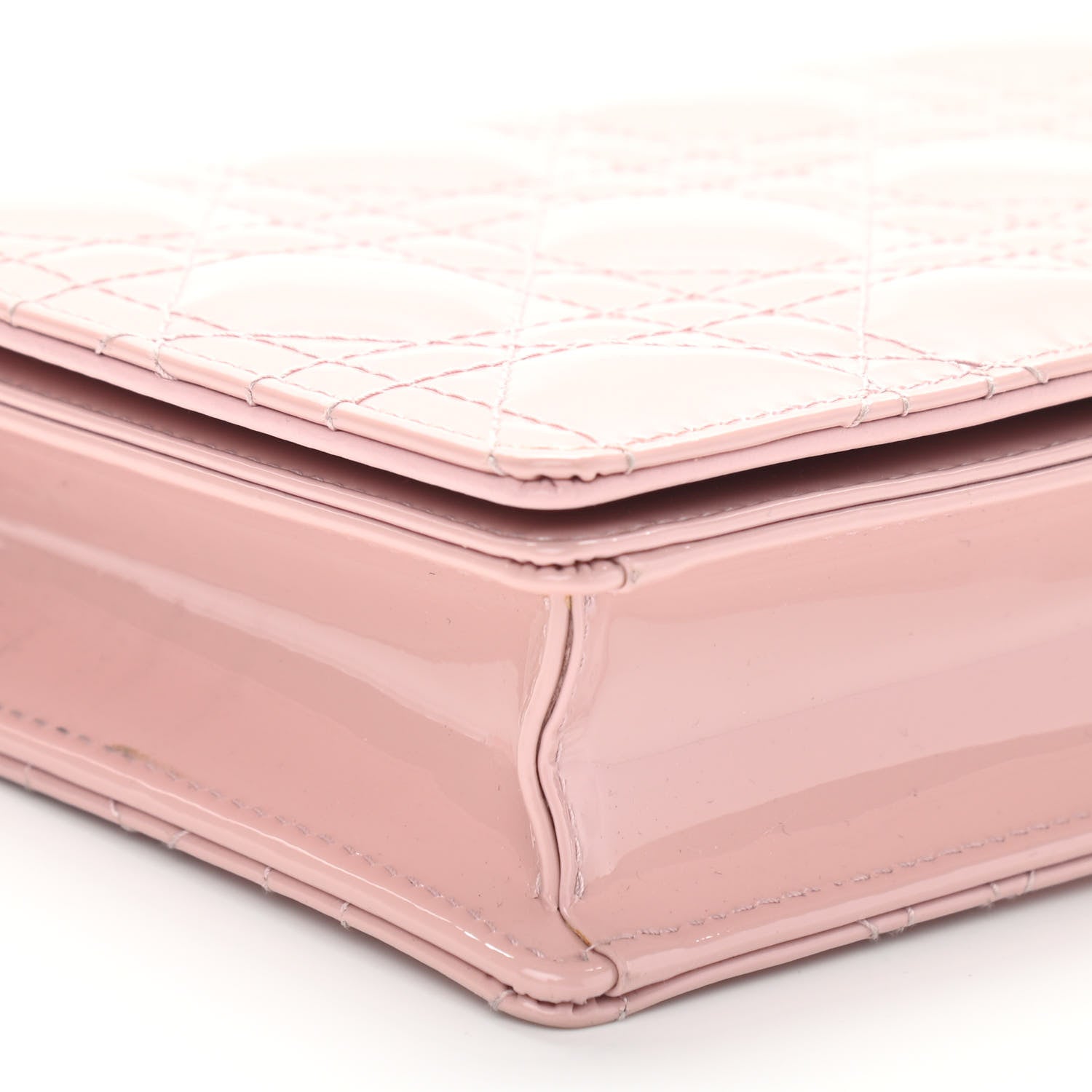 Christian Dior Patent Cannage Lady Dior Convertible Clutch Light Pink 9 of 13