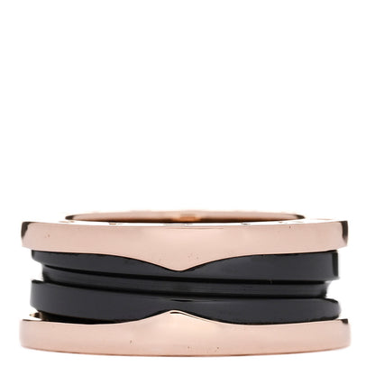 Bulgari 18K Rose Gold Black Ceramic B.Zero1 Two-Band Ring 51 5.75 3 of 5