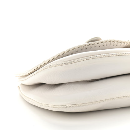 Christian Dior Calfskin Braided Gaucho Double Saddle Bag White 5 of 10