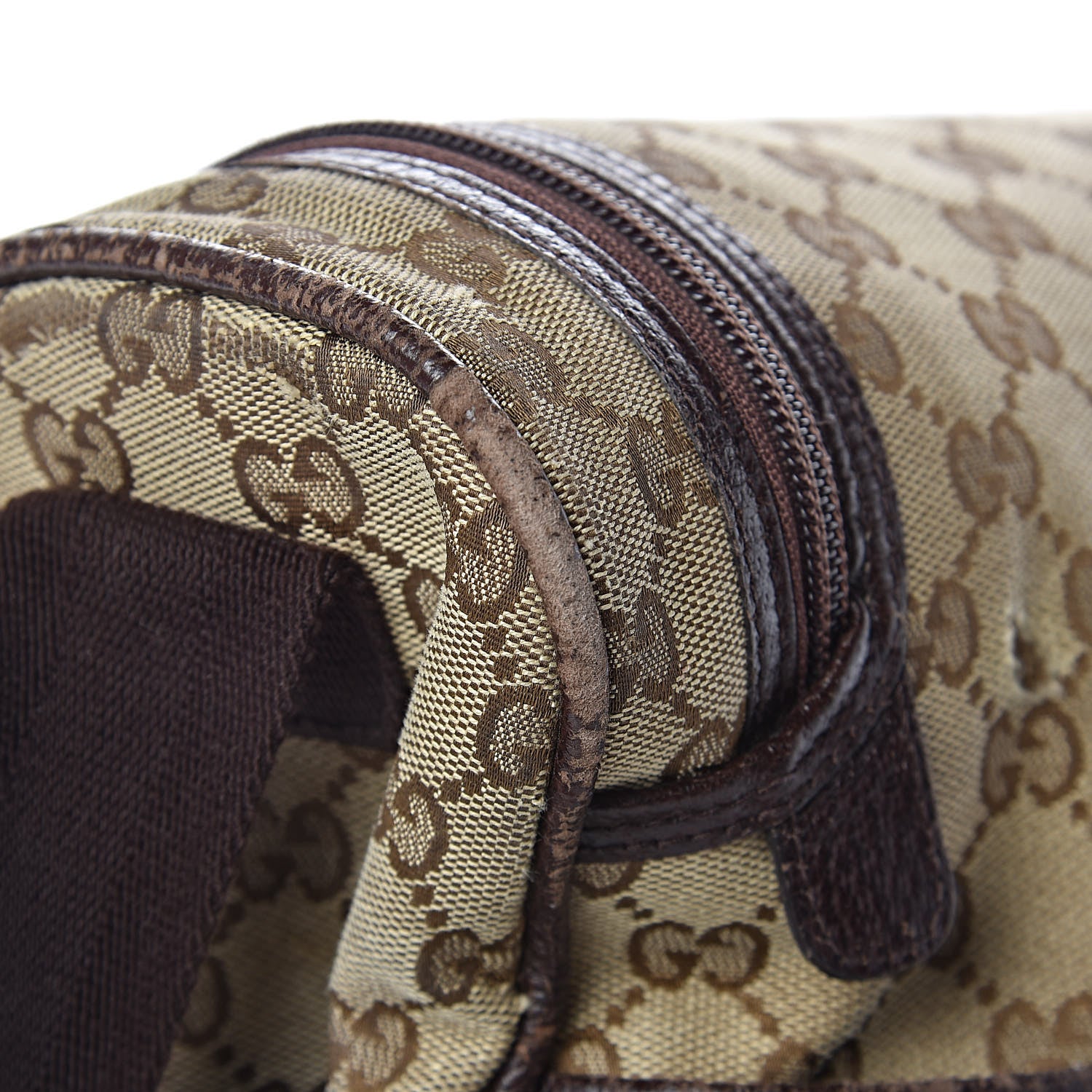 Gucci Monogram Natural Pigskin Large Diaper Bag Beige Ebony Cocoa Dark Chocolate 19 of 29
