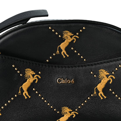 Chloe Smooth Calfskin Little Horses Embroidered Signature Belt Bag Black 7 of 9