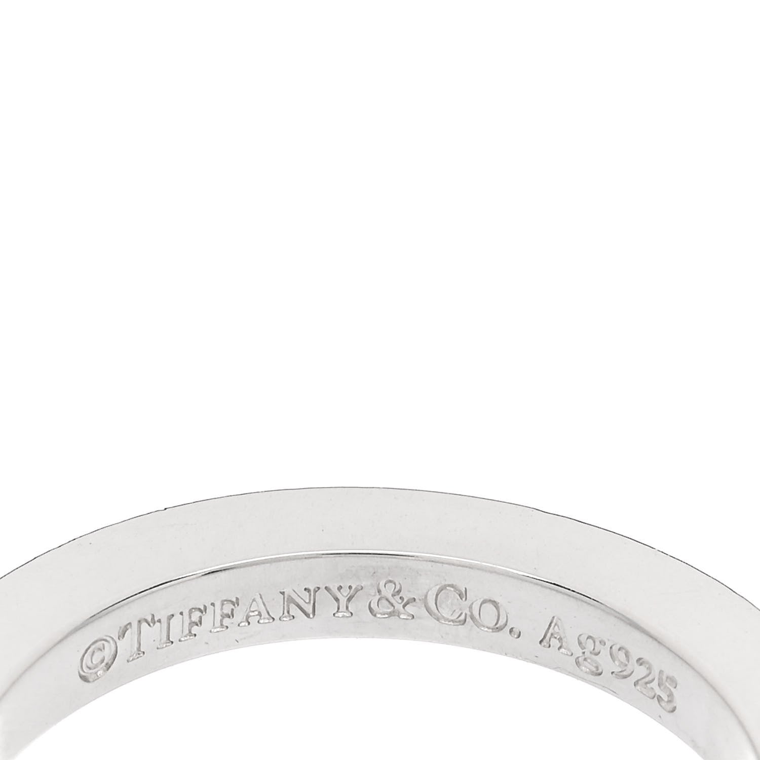 Tiffany Sterling Silver T Square Ring 54 7 4 of 4