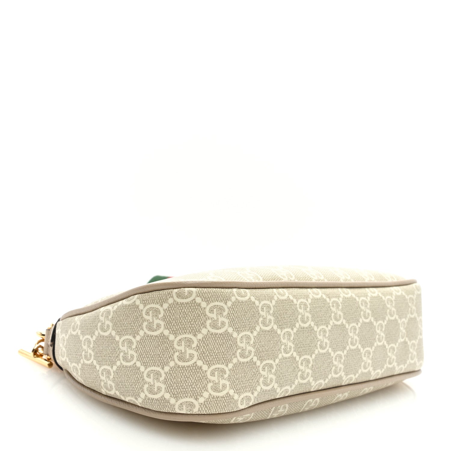 Gucci GG Supreme Monogram Textured Dollar Calfskin Web Small Ophidia GG Handbag Beige Mystic White Oatmeal 4 of 8