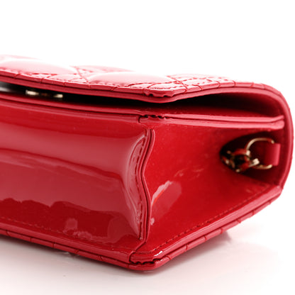 Christian Dior Patent Cannage Nano Lady Dior Pouch Red 8 of 8