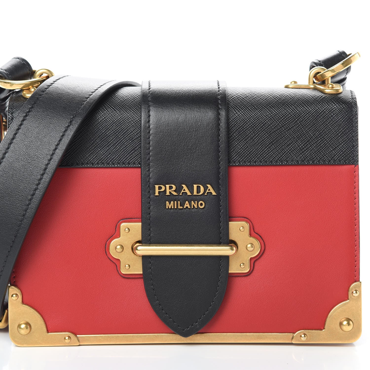 Prada City Calfskin Saffiano Cahier Bag Fuoco Black 7 of 9