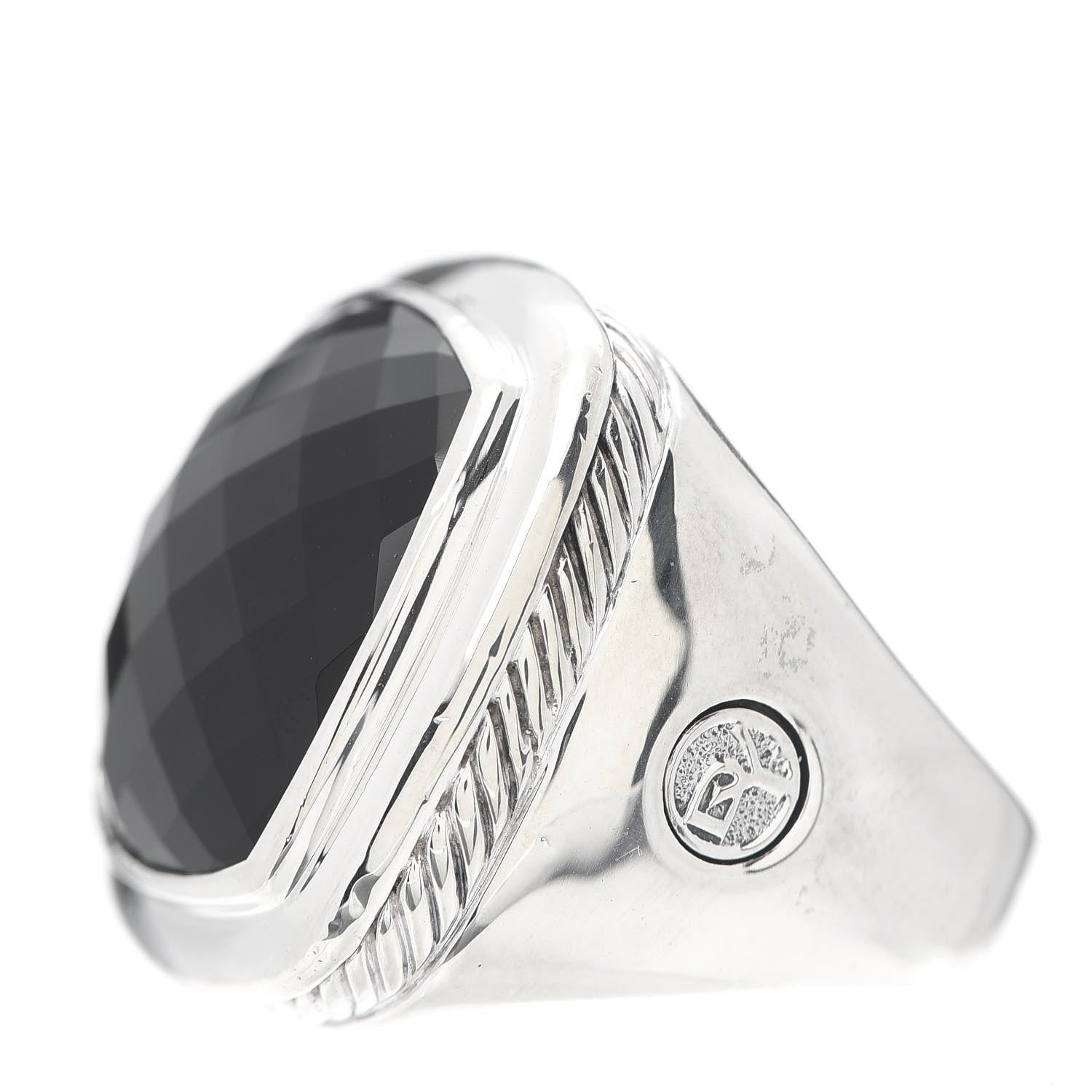 David Yurman Sterling Silver Black Onyx 20mm Albion Statement Ring 57 8 3 of 7