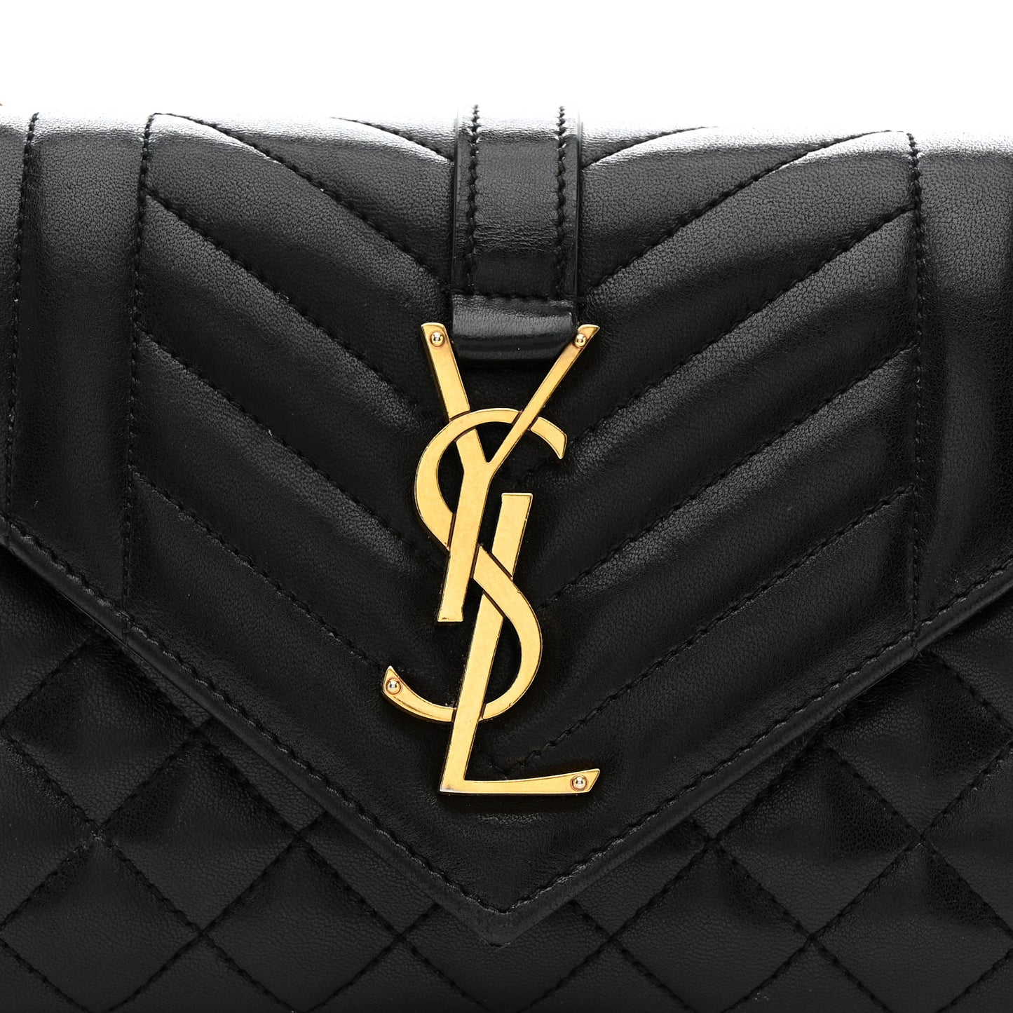 Lambskin Mixed Matelasse Triquilt Small Monogram Satchel Black