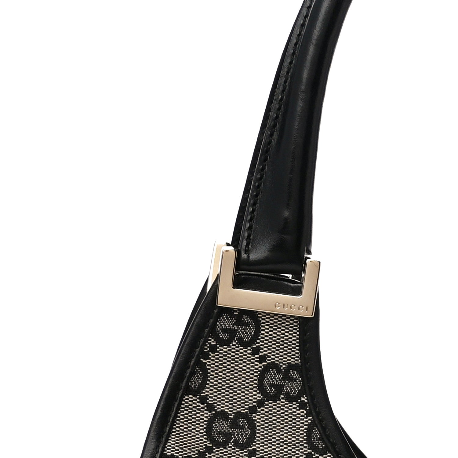 Gucci Monogram Piston Lock Shoulder Bag Black 13 of 14