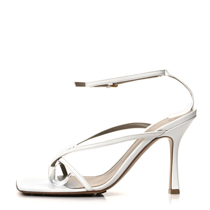 Bottega Veneta Lambskin Stretch Multi Strap 90mm Sandals 39.5 Optic White 1 of 7