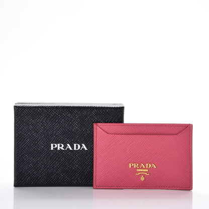 Prada Saffiano Metal Card Case Peonia 8 of 8