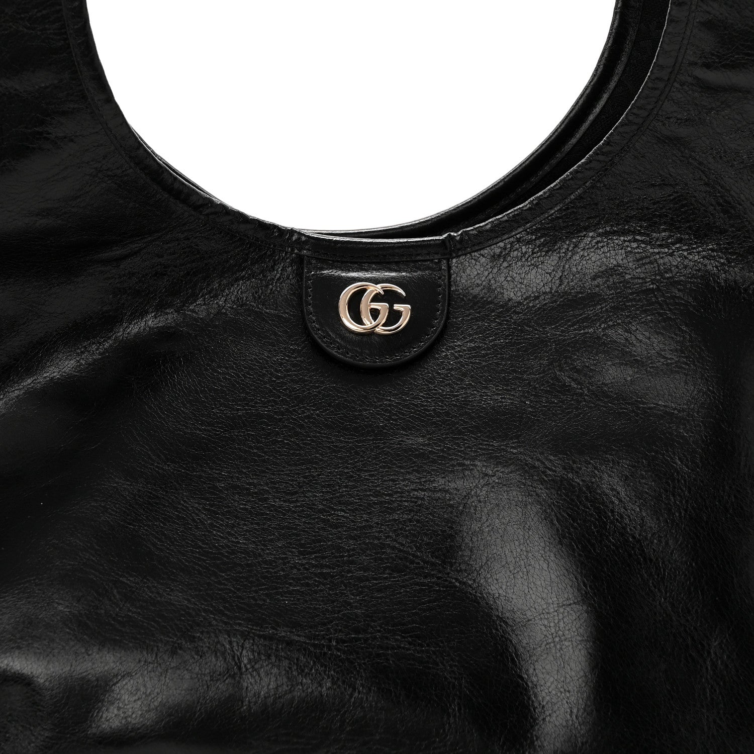 Gucci Soft Glossy Calfskin Large Giglio Tote Black 8 of 10