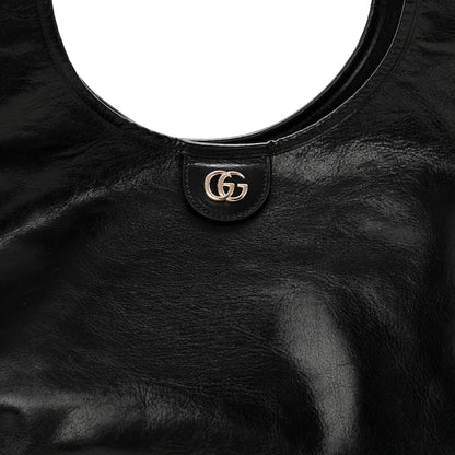 Gucci Soft Glossy Calfskin Large Giglio Tote Black 8 of 10