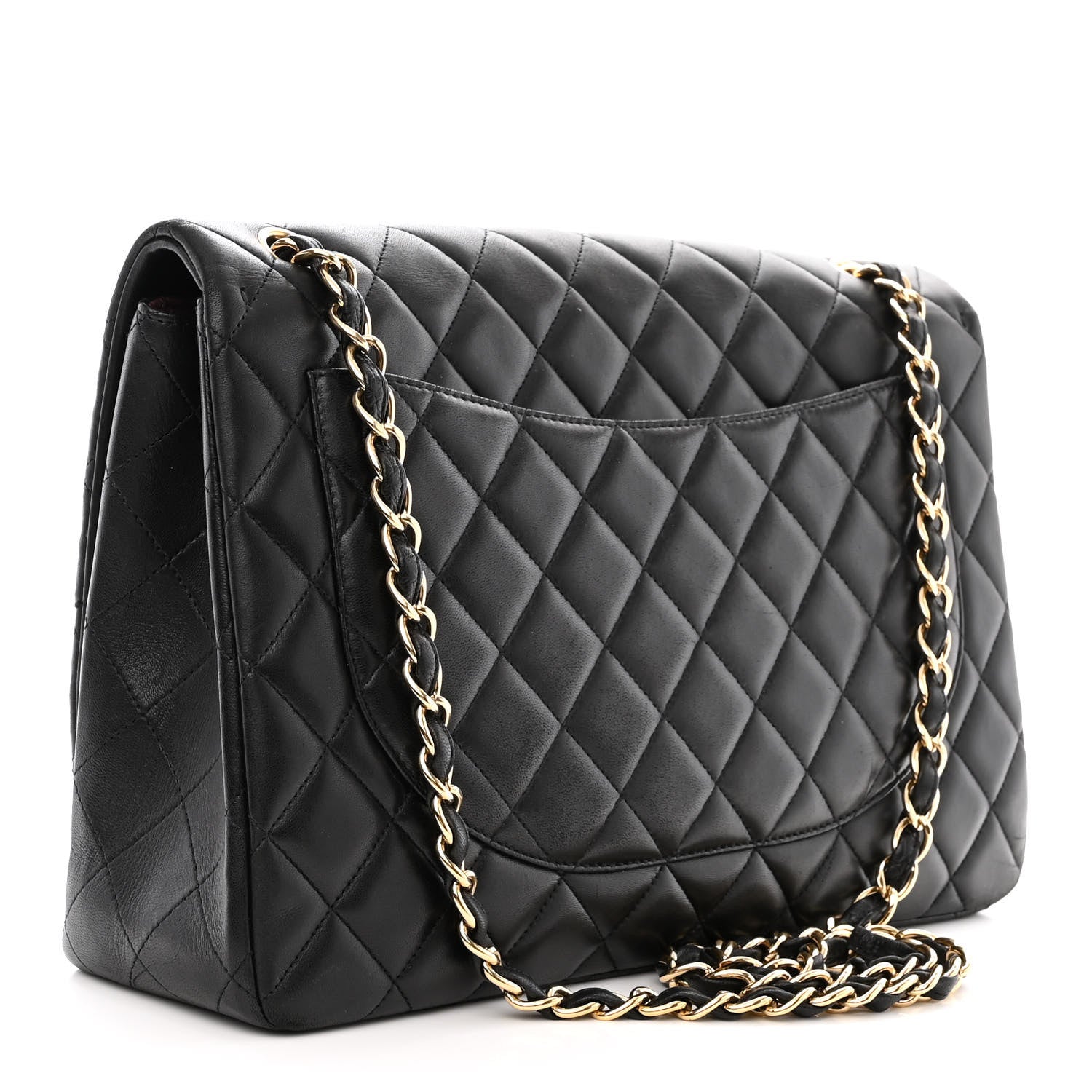 Chanel Lambskin Quilted Maxi Single Flap Black 3 of 13