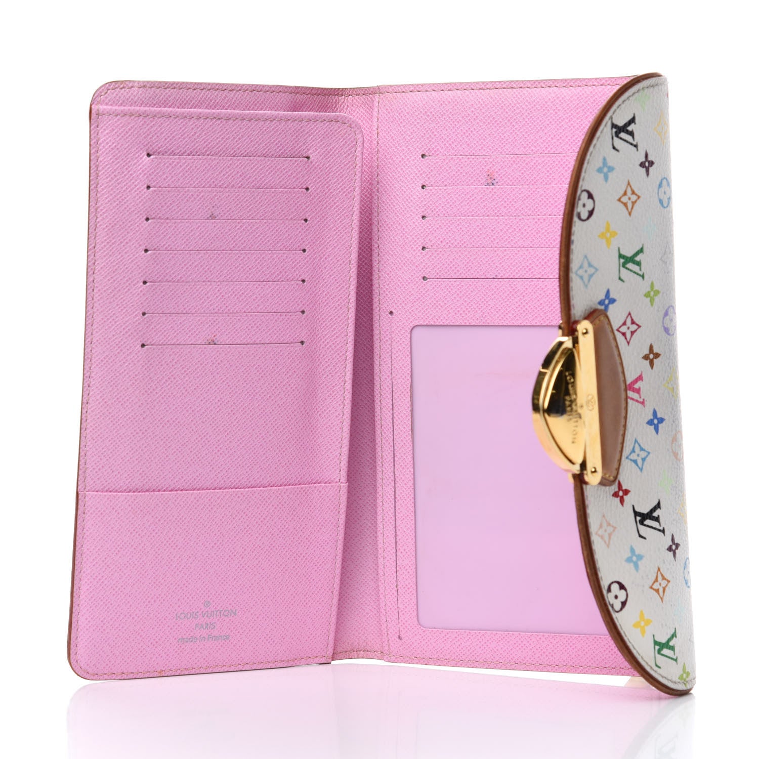 Louis Vuitton Monogram Multicolor Eugenie Wallet White Litchi 6 of 9