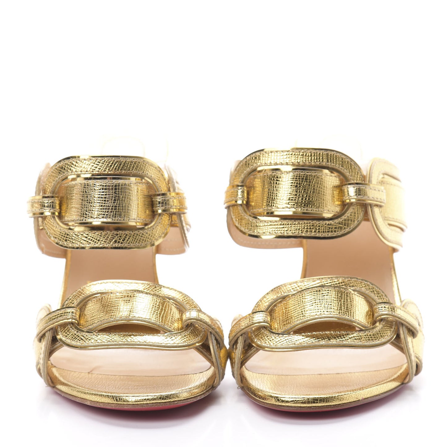 Lame Specchio Balistra 100 Slide Sandals 36 Gold