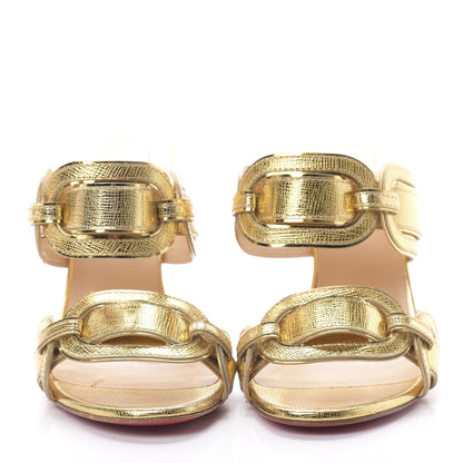 Christian Louboutin Lame Specchio Balistra 100 Slide Sandals 36 Gold 2 of 10