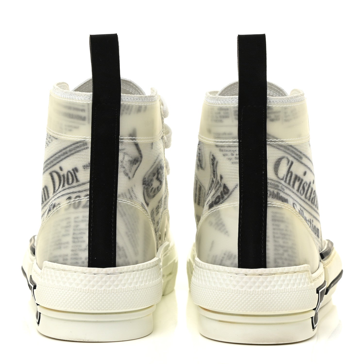 Christian Dior X DANIEL ARSHAM Canvas Newspaper Print B23 High Top Sneakers 36 White 4 of 13