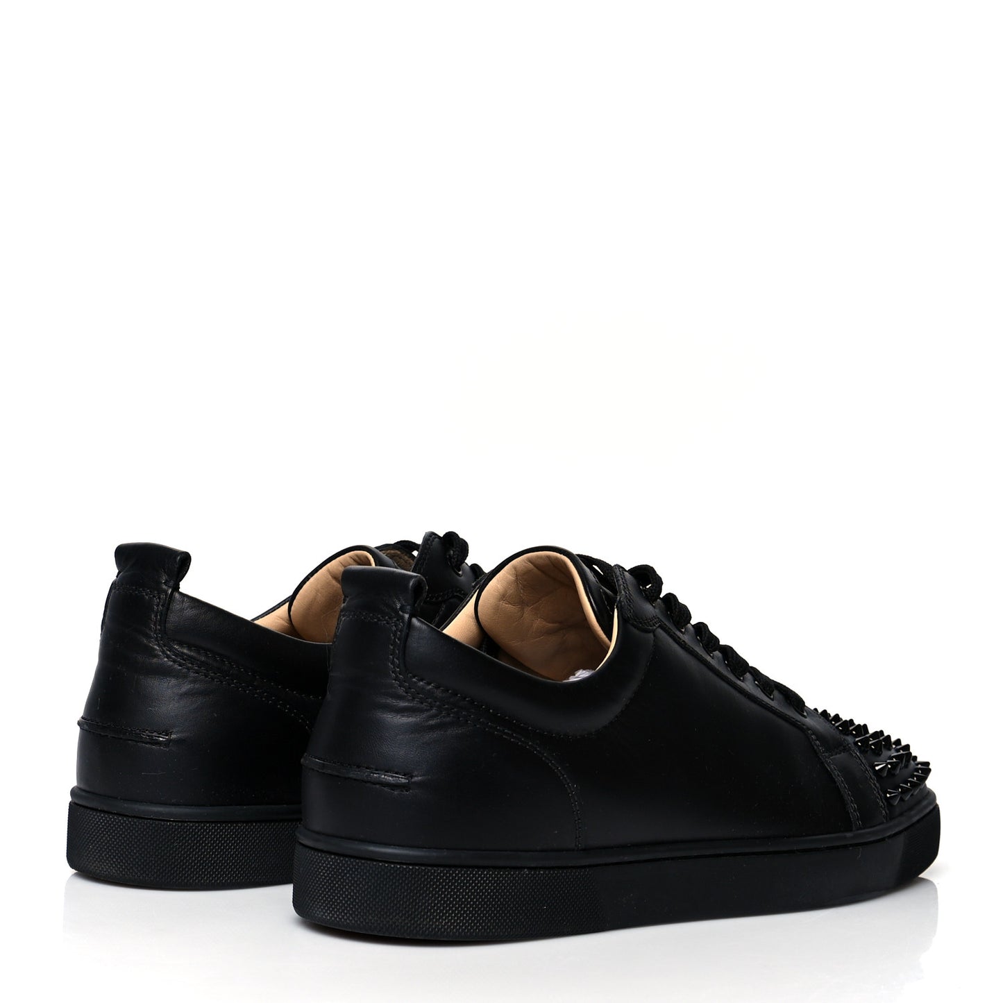Calfskin Mens Louis Junior Spikes Flat Sneakers 45 Black