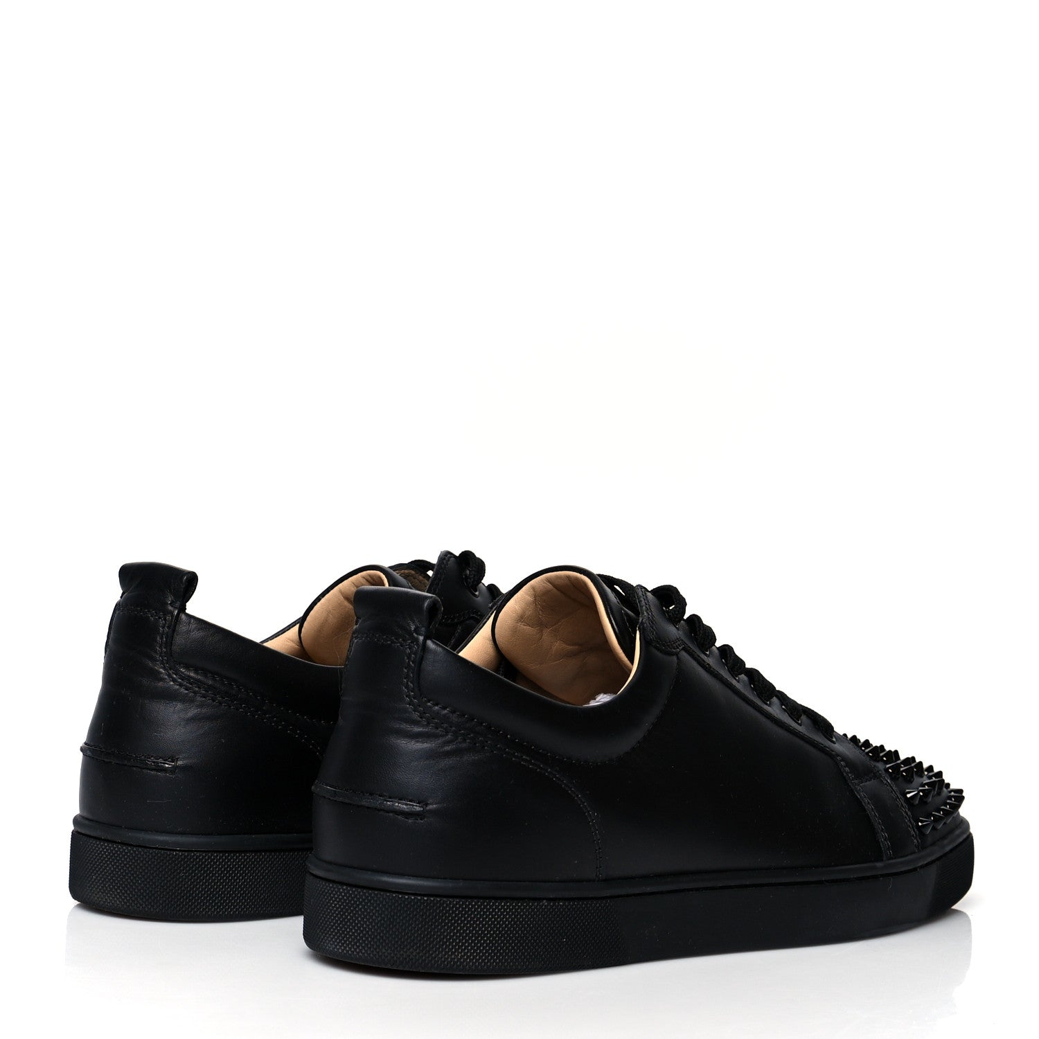 Christian Louboutin Calfskin Mens Louis Junior Spikes Flat Sneakers 45 Black 4 of 11