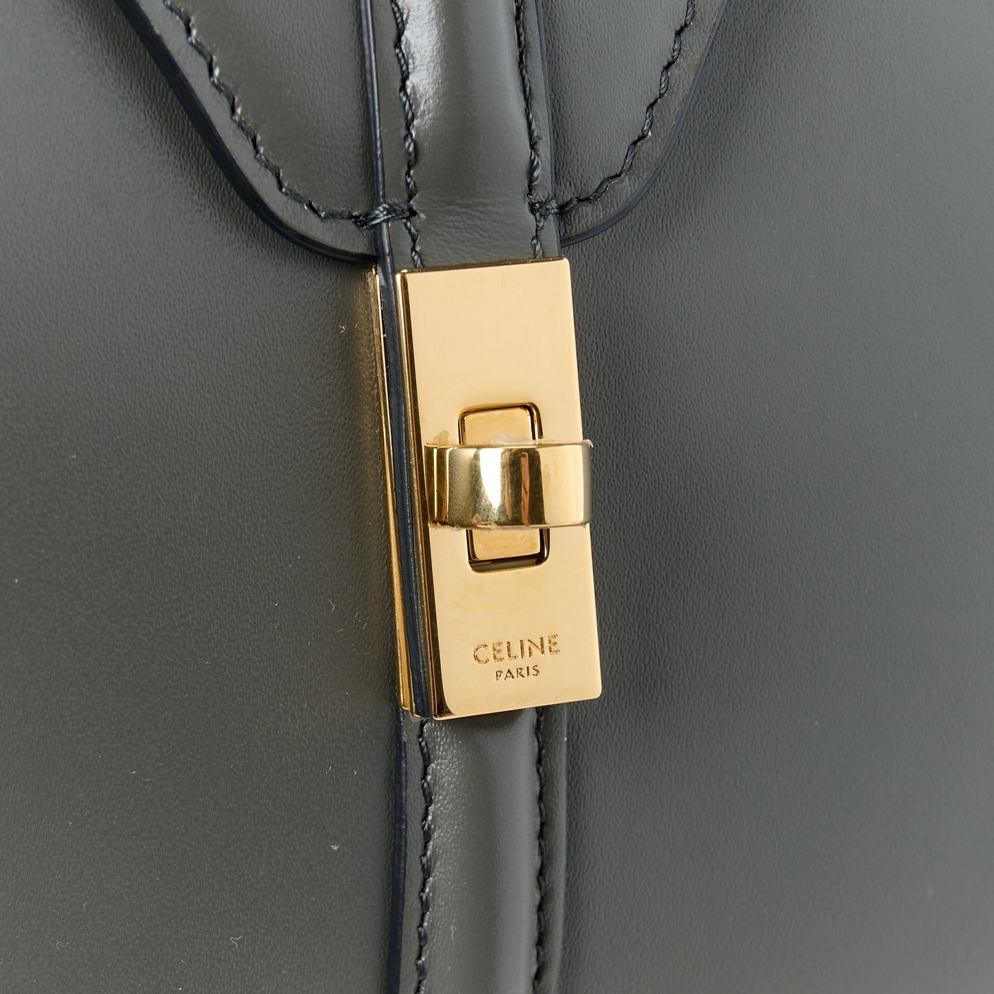 Satinated Calfskin Mini 16 Top Handle Bag Grey