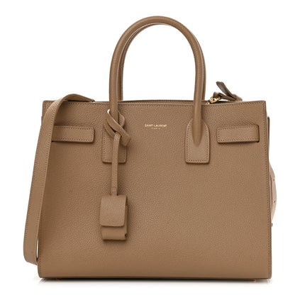 Saint Laurent Grained Calfskin Baby Sac De Jour Taupe 1 of 16