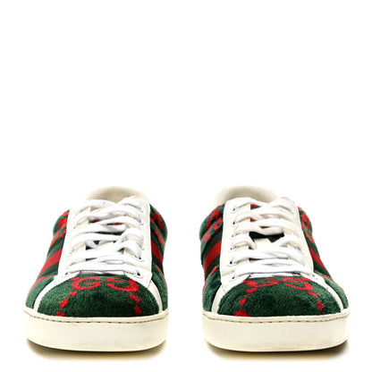 Gucci Covered Wool Big GG Monogram Mens Sneakers 8.5 Green Red 2 of 10