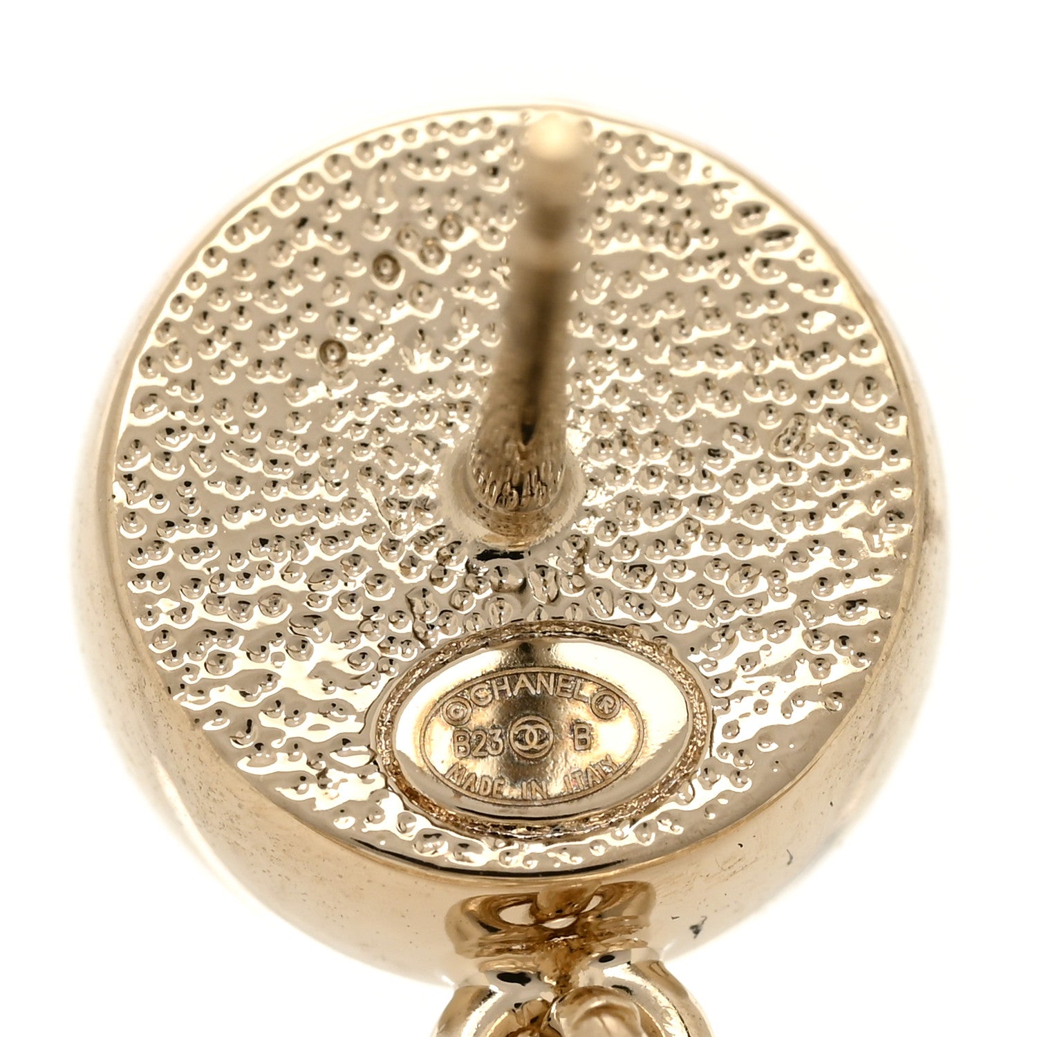 Chanel Metal Crystal CC Drop Earrings Gold 4 of 4