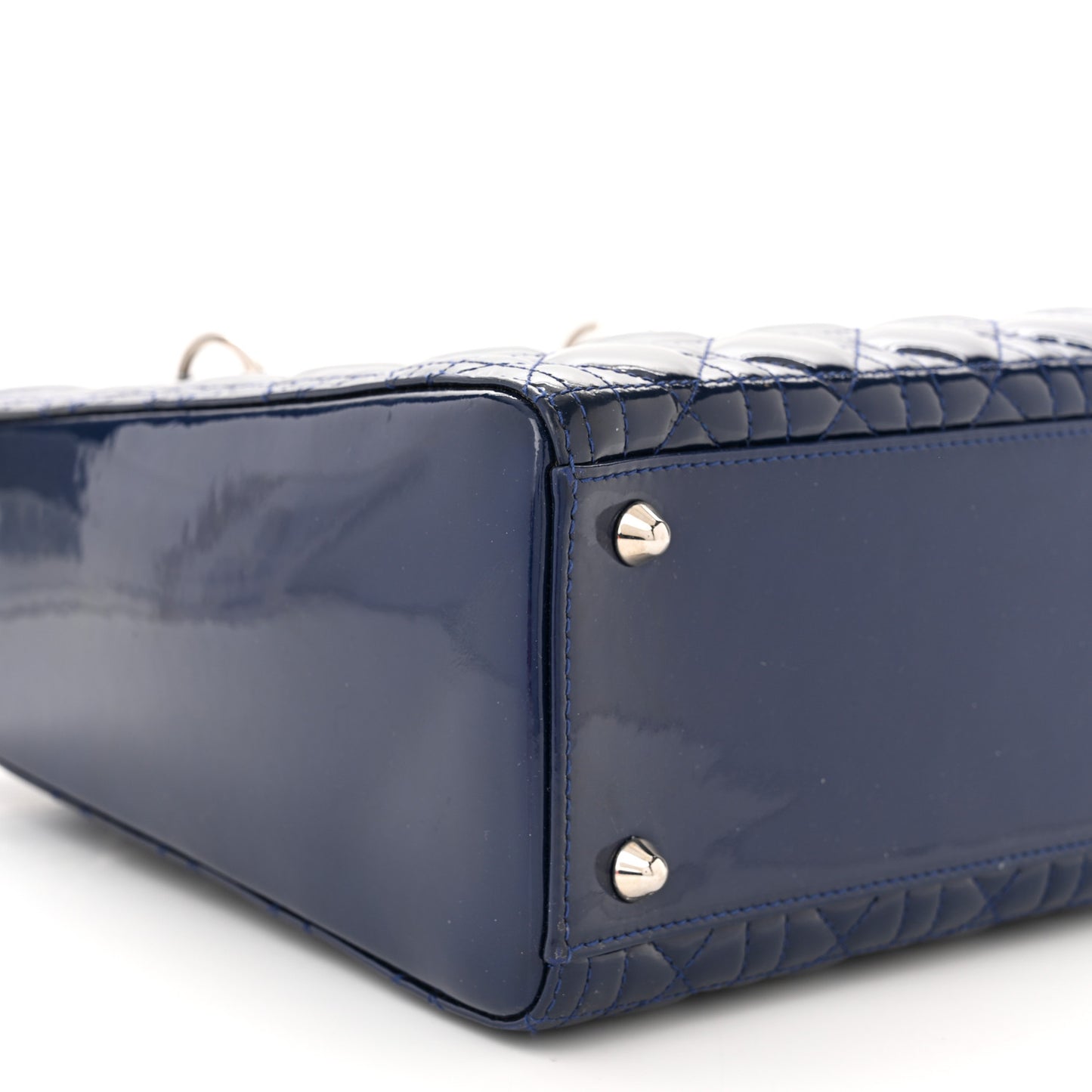 Patent Cannage Large Lady Dior Blue
