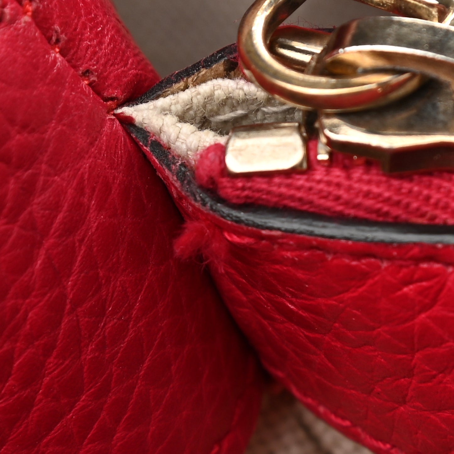 Pebbled Calfskin Bi-Color Medium Bamboo Shopper Tote Fuchsia Orange