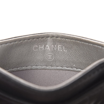 Chanel Lambskin Camellia Embossed Card Holder Black 7 of 9