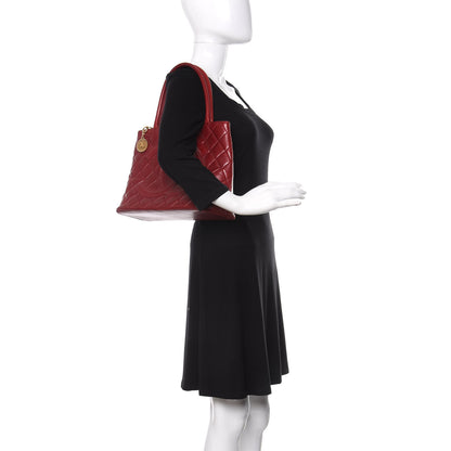 Chanel Lambskin Quilted Medallion Tote Red 2 of 12