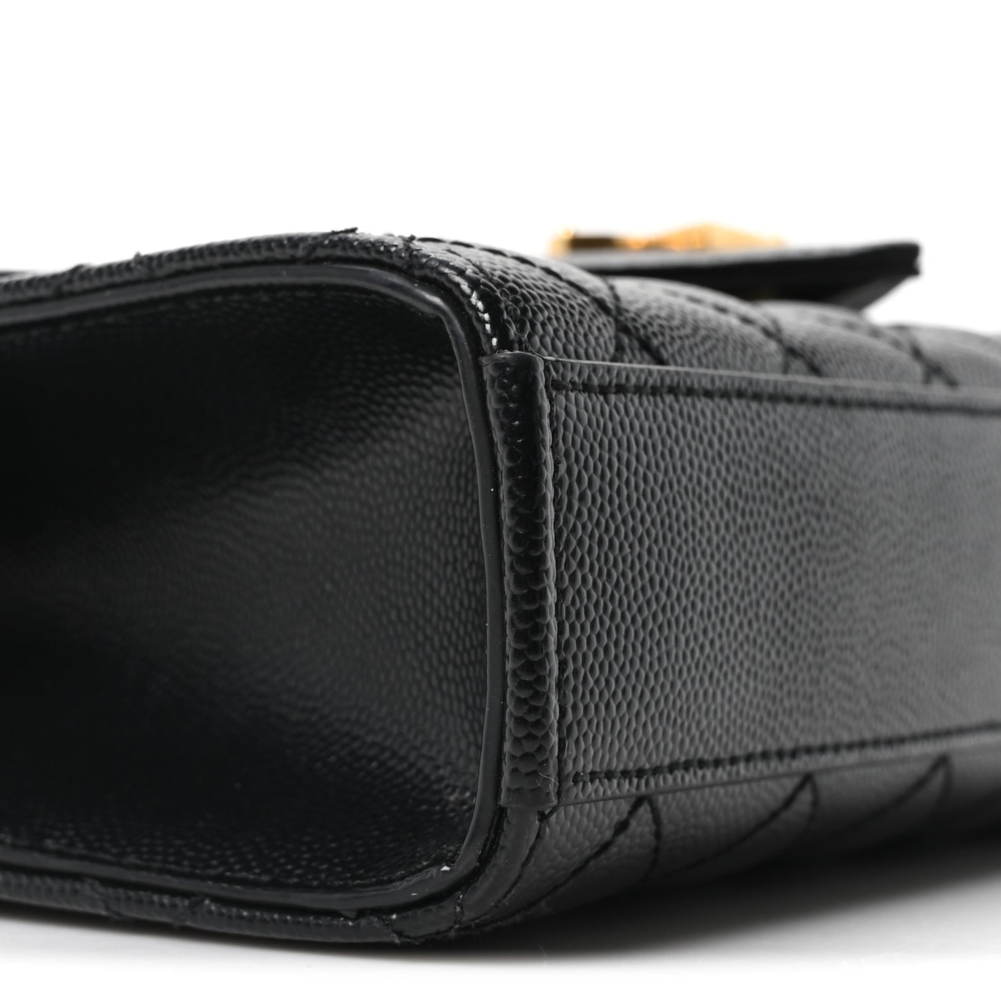 Grain De Poudre Textured Mixed Matelasse Triquilt Small Monogram Satchel Black