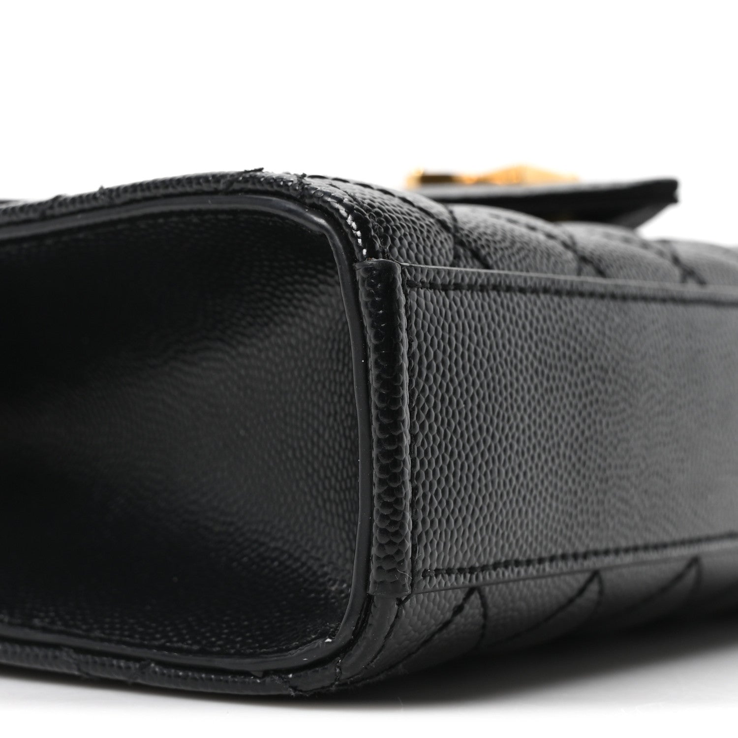 Saint Laurent Grain De Poudre Textured Mixed Matelasse Triquilt Small Monogram Satchel Black 8 of 10