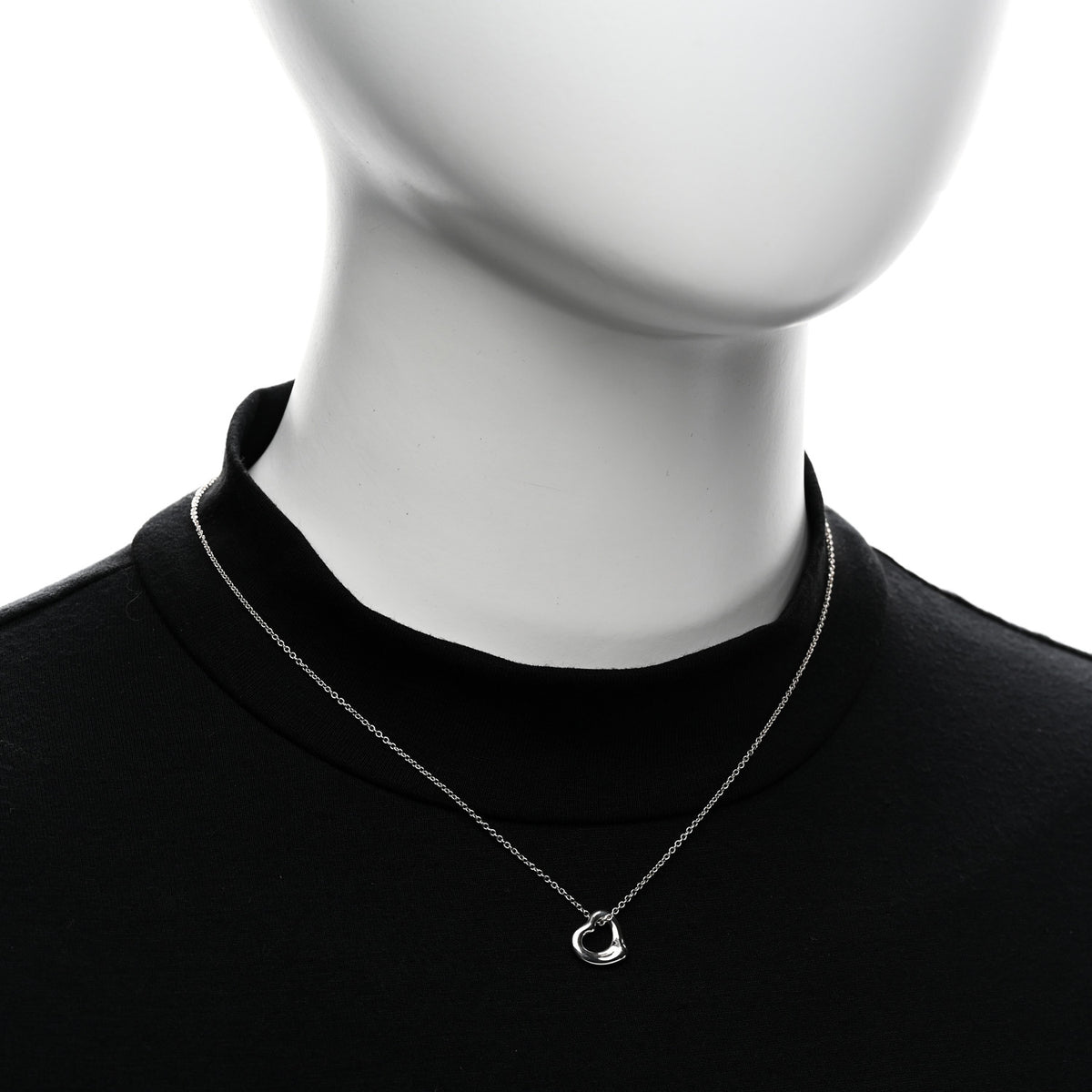Sterling Silver Elsa Peretti 11mm Open Heart Pendant Necklace