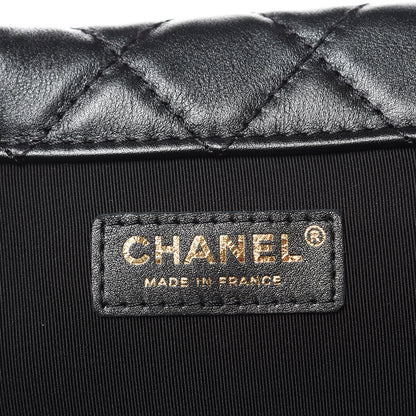 Chanel Metallized Calfskin Quilted XXL Travel Flap Bag Black 6 of 10
