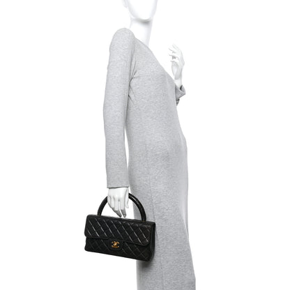 Chanel Lambskin Quilted Medium Rectangular Kelly Flap Bag Black 2 of 12