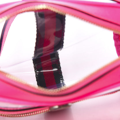 Gucci Vinyl Web Mini Ophidia Transparent Shoulder Bag Fluorescent Fuchsia 4 of 8