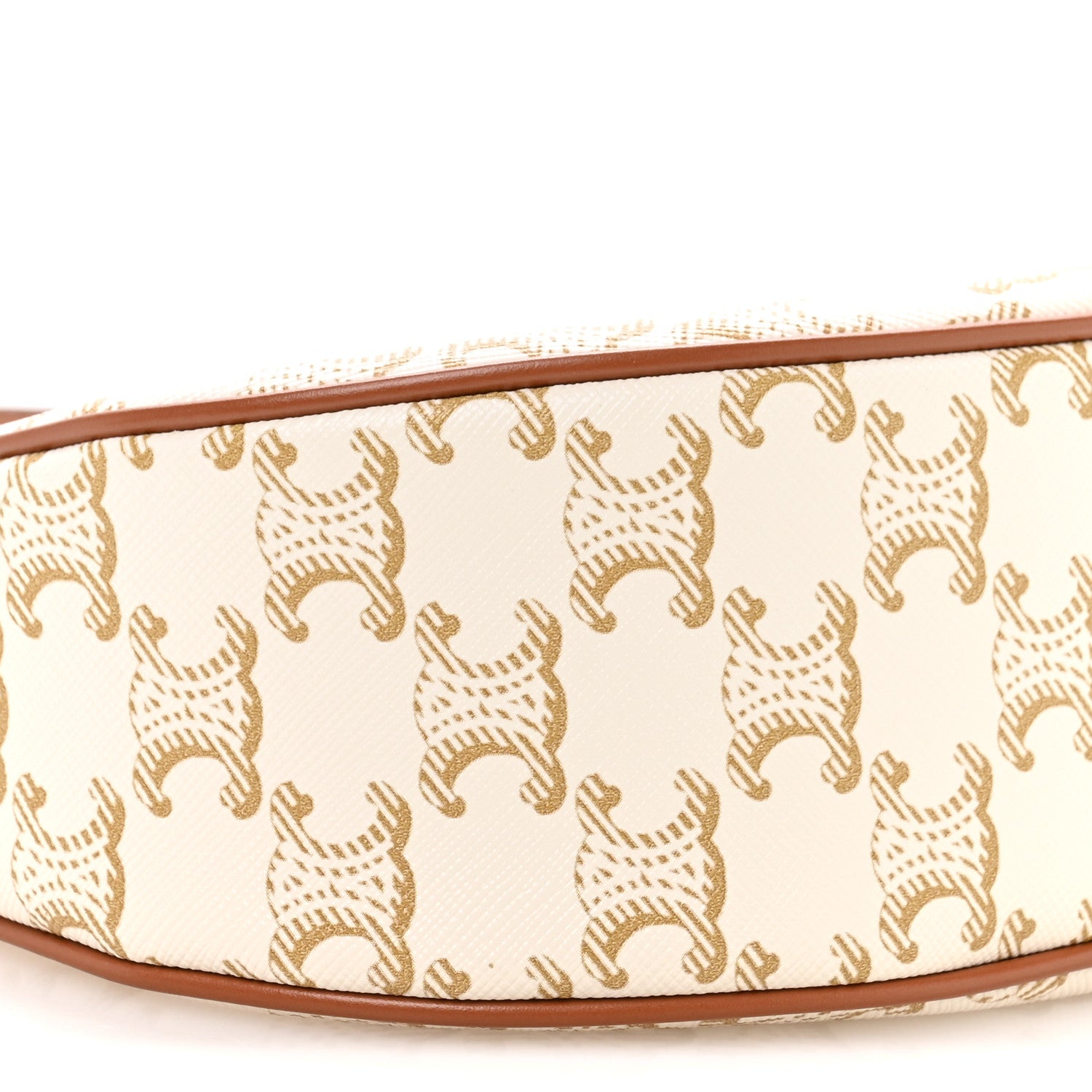 Celine Canvas Calfskin Ava Triomphe Shoulder Bag White 9 of 11