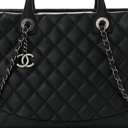 Chanel Calfskin Quilted Small Easy Shopping Tote Black 8 of 10