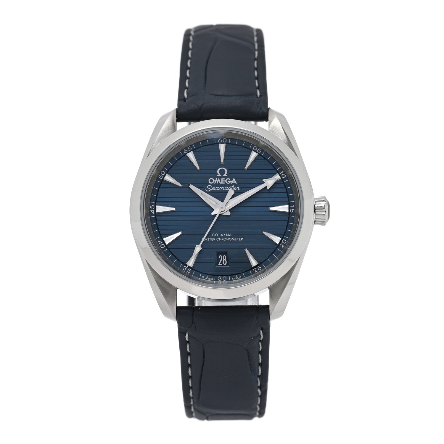 Omega Stainless Steel Alligator 38mm Seamaster Aqua Terra Co-Axial Automatic Watch Blue 220.13.38.20.03.001 1 of 5